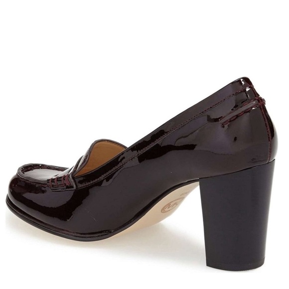 MICHAEL Michael Kors Bayville Plum Patent Leather Slip-On Loafer Heels, Size 5 - Picture 14 of 16